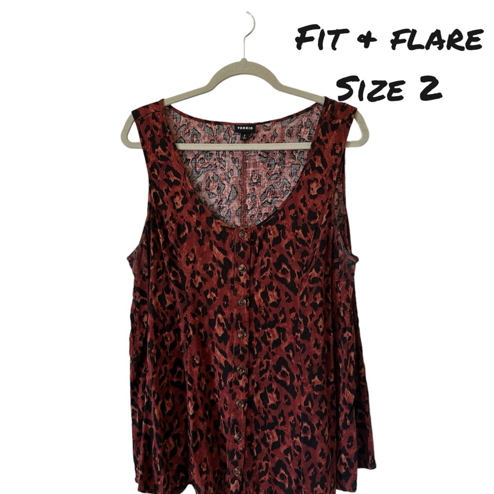 Tribal Women's Bold Red Animal Print Tank Top